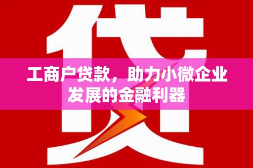 松桃工商户贷款，助力小微企业发展的金融利器
