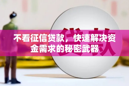 松桃不看征信贷款，快速解决资金需求的秘密武器